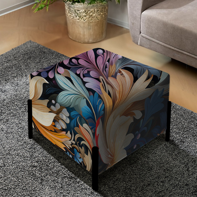 Enchanted Paisley Gard Marble Pattern - Marble Square Ottoman