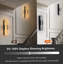 Ensemble de 2 appliques murales linéaires modernes à DEL intégrées en albâtre naturel, noir mat-129434535-129434537