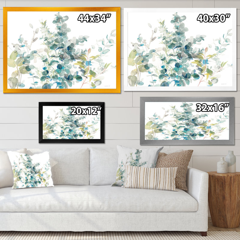 «Eucalyptus Natural Element», reproduction d'art sur toile, Or, H 20 po x l 20 po x P 1 po