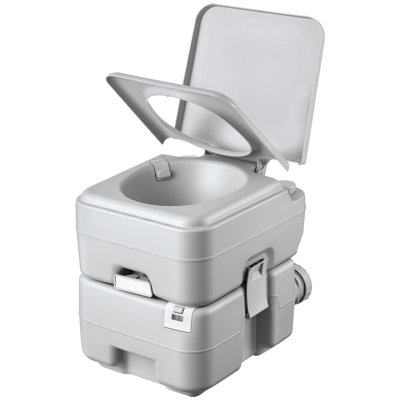 Portable Toilet, 5.3 Gallon Detachable Waste Tank, 120 Flushes, Camping Toilet for Adults, Outdoor Travel Potty with Level Indicator, Carry Bag, Suitable for RV Travel, Camping, Hiking, Boating