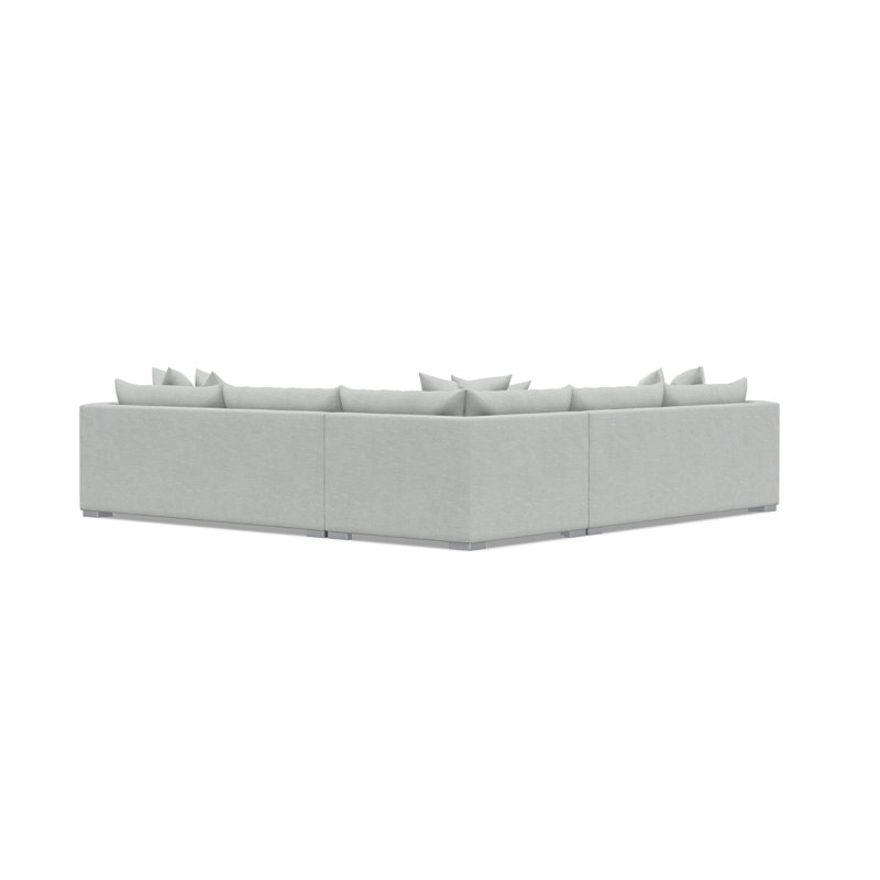 Bernhardt Helena 3-Piece Fabric Sectional, Gray Polyester