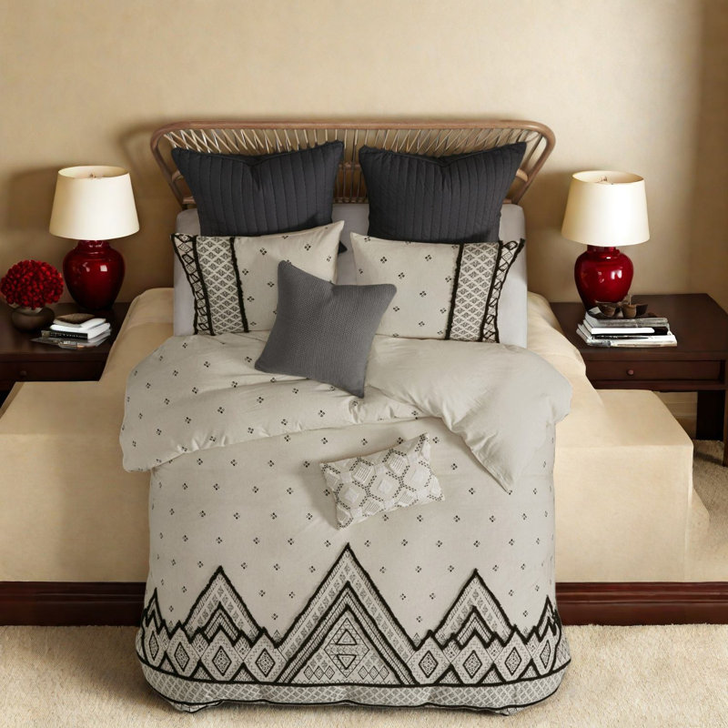 Ensembles de literie de qualité supérieure en coton lin 3 pièces de style bohème moderne