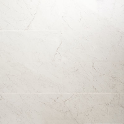 12" x 24" Polished Marble Look Porcelain Floor and Wall Tile