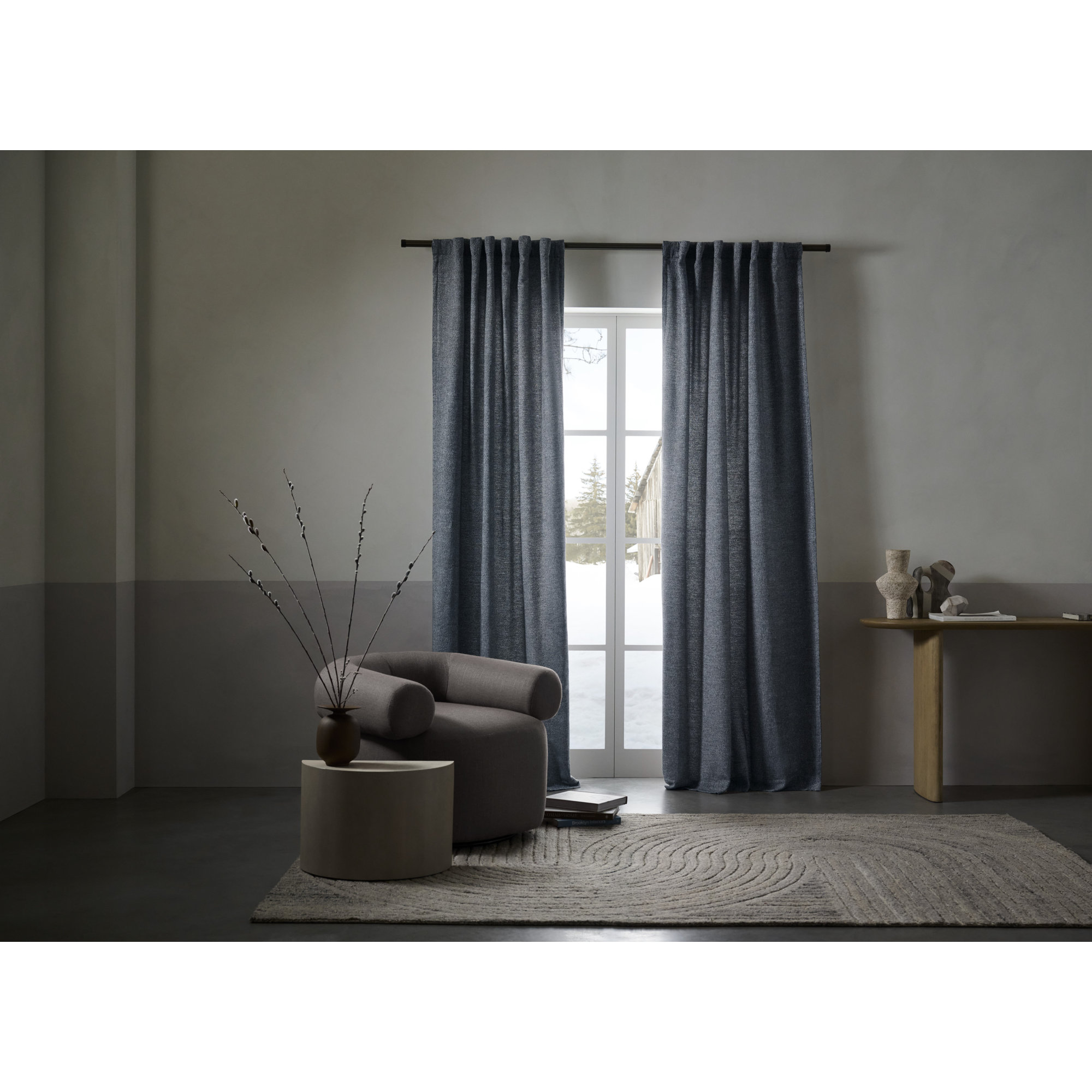 Landon Sunbrella Curtain, White, 50" W x 96" L