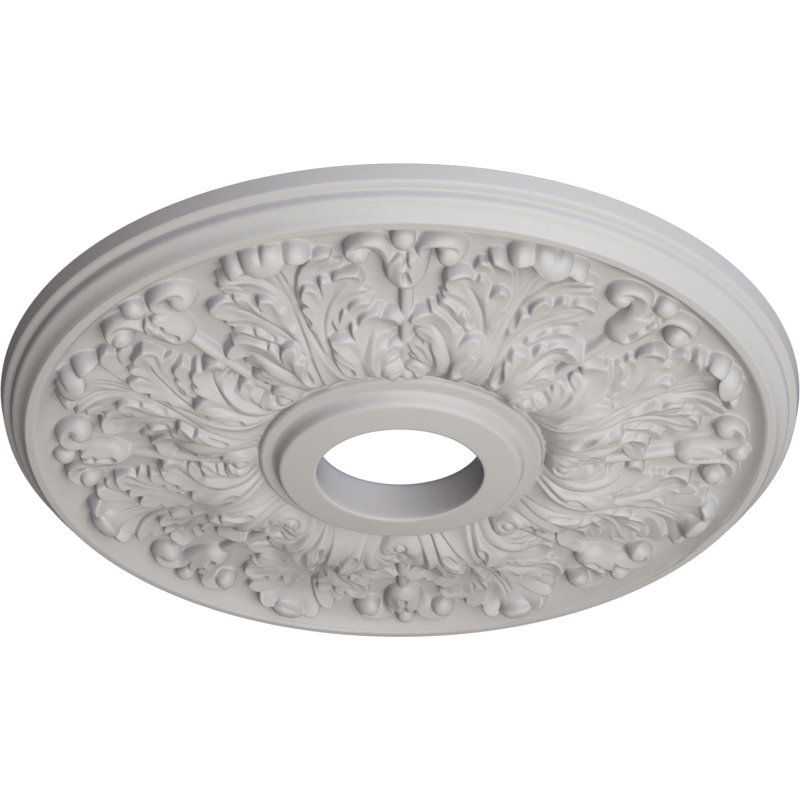 Endurathane Apollo Ceiling Medallion, 16 1/2"OD x 3 5/8"ID x 1 1/8"P (Fits Canopies up to 5 5/8"), Hand-Painted Ultra Pure White Finish