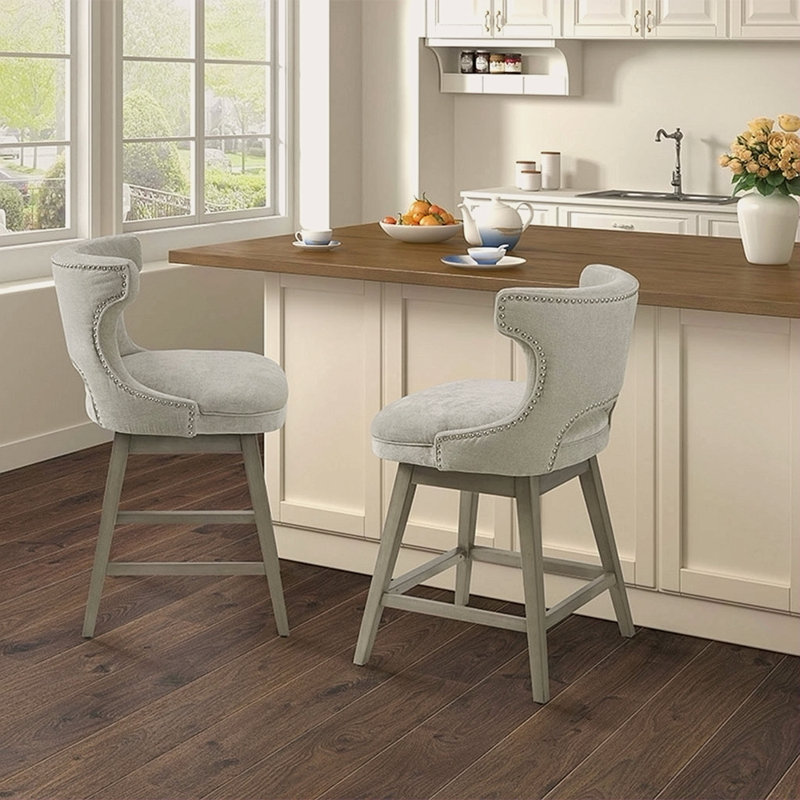 Tabouret de comptoir pivotant 25,75 po, Beige