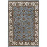 Hand-Knotted High-Quality Blue and Ivory Area Rug