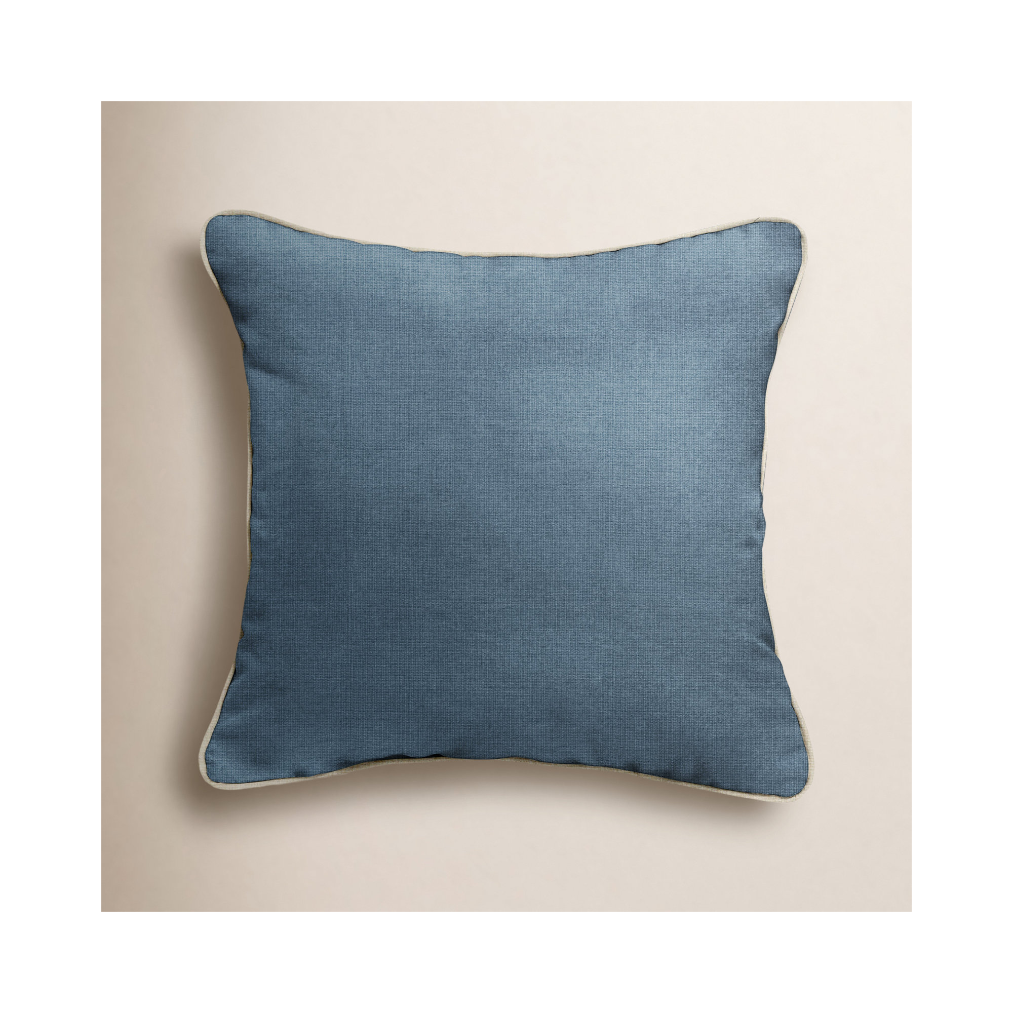 Jaclyn Sunbrella® Indoor/Outdoor Throw Pillow, 22" x 22", Natural/Blue