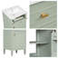 Meuble-lavabo autoportant compact de 20 po avec lavabo en céramique, armoire en bois d'hévéa massif avec tiroir inclinable, organisateur de porte intégré à 2 niveaux et tablette réglable (4 finitions disponibles)-129347242