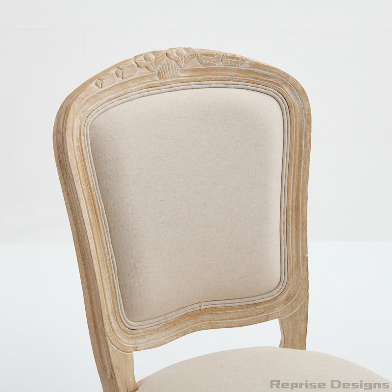 Chaises de salle à manger rembourrées French Country avec dossier en éventail, ensemble de 2