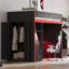Lit mezzanine de jeu avec bureau, rangement et lumières DEL-1258340455