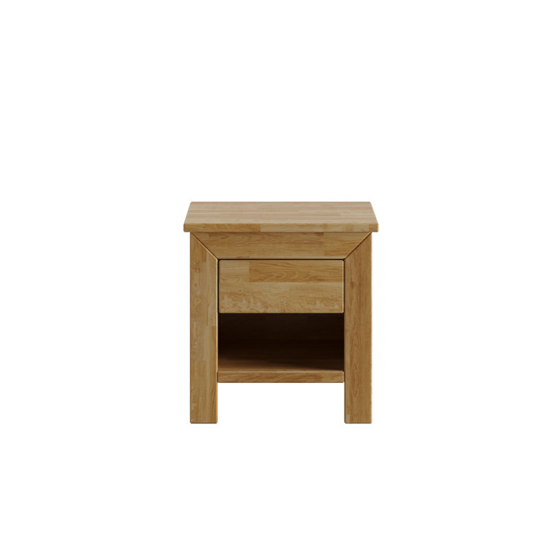 Krout 45cm W Solid Wood Bedside Table, Oil