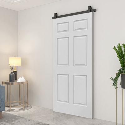 Paneled MDF Composite Bifold Barn Door with Installation Hardware Kit