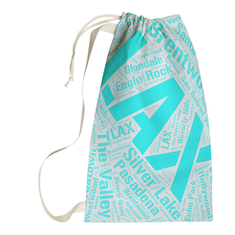 Laundry Hamper with Handles, Cyan, Large (36" H x 28" W x 1.5" D), Atlanta
