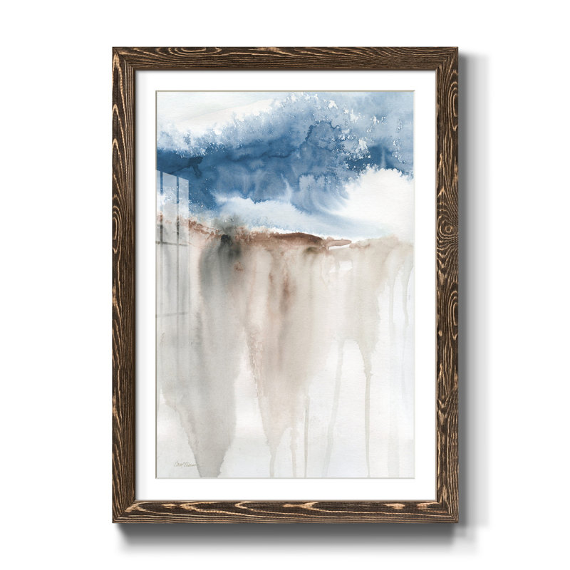 Windy Cliff II - reproduction d'art, Papier, cadre noyer, H 31,5 po x l 23,5 po x P 1,5 po, Blanc