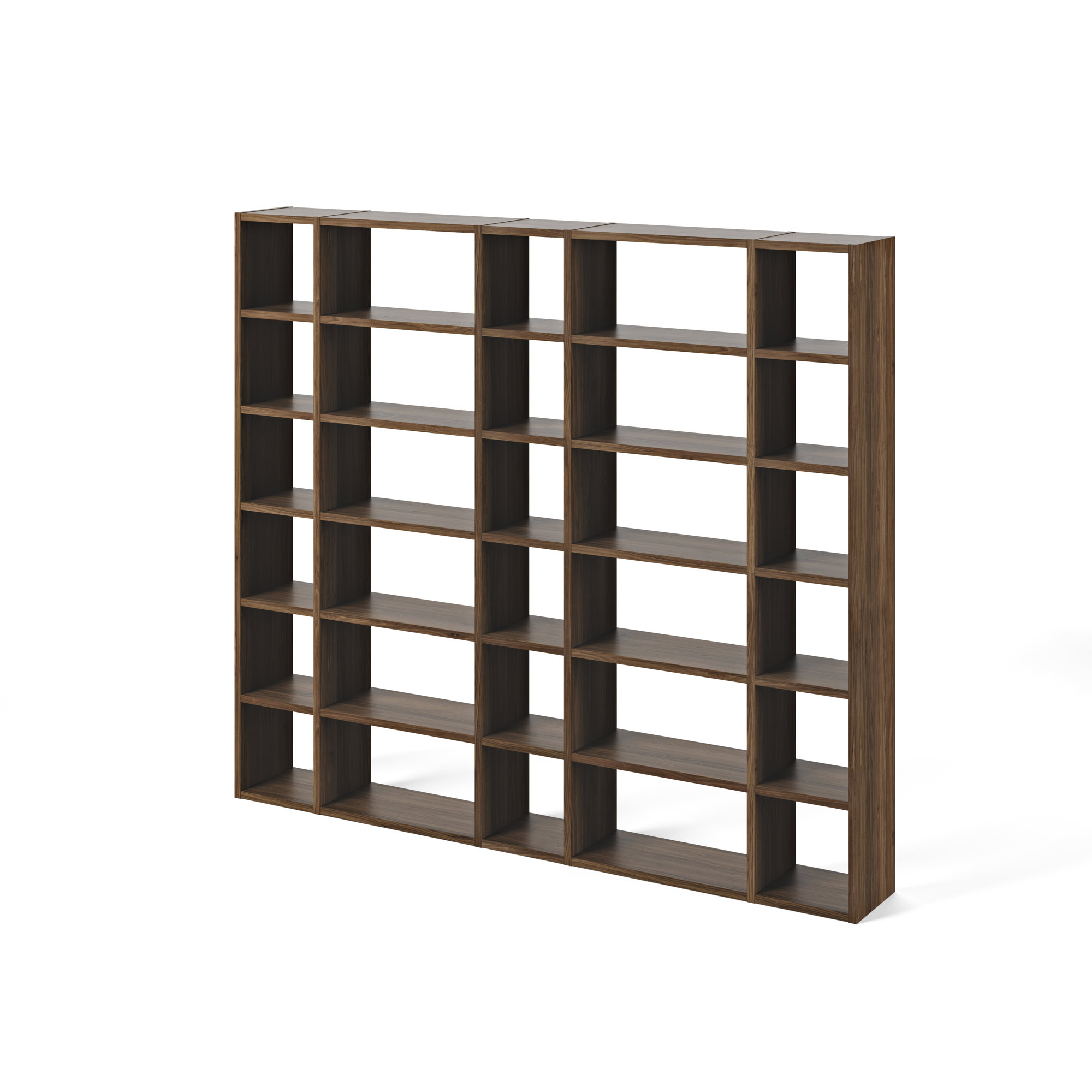 Araeya Wide Geometric Bookcase, Walnut