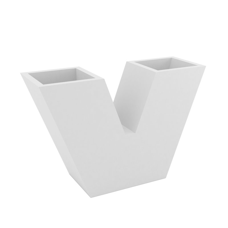 Pot à fleurs en résine Uve, Blanc, H 31,5 po x l 47,25 po x P 15,75 po