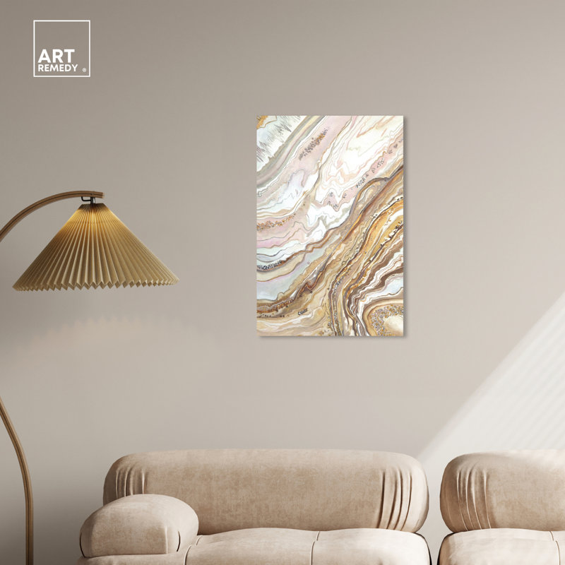 Royal Gold Geode Abstract Canvas Wall Art, 20" x 30"