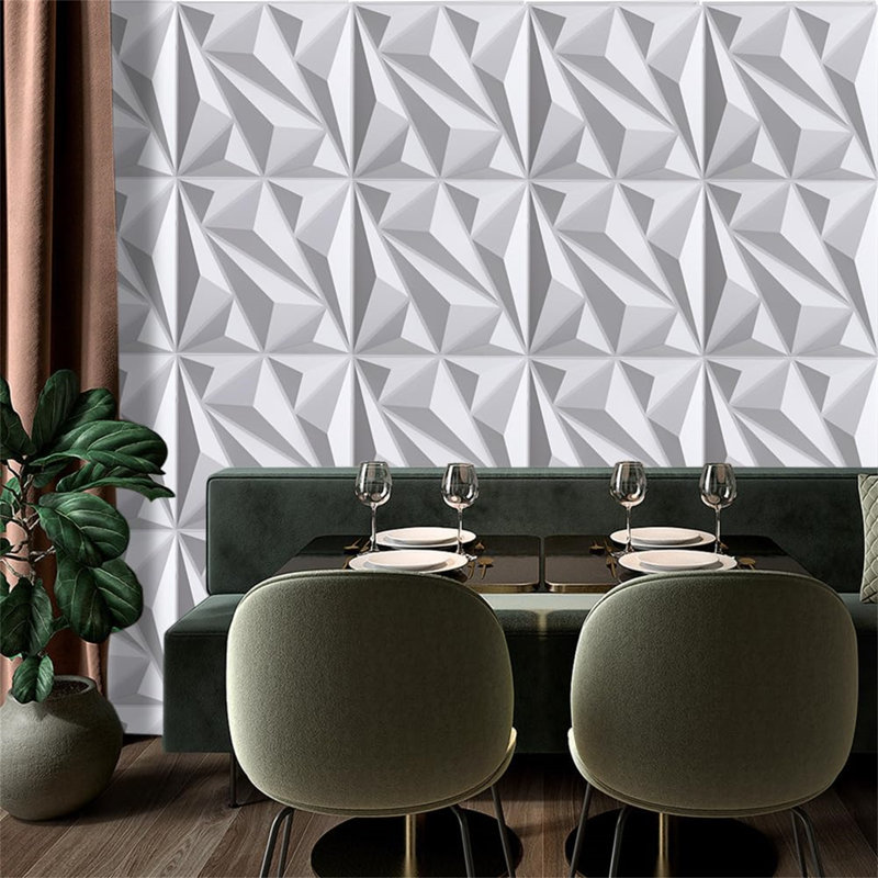 3D Wall Panels Wall Panelling 12 Pcs Decorative Diamond Wall Tiles Wall Panels For Living Room, Bedroom, Bathroom, Interior Home Wall Decor