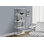 Bibliothèque, bibliothèque, étagère, 5 niveaux, H 60 po, bureau, chambre à coucher, stratifié blanc brillant, verre trempé transparent, contemporain, moderne