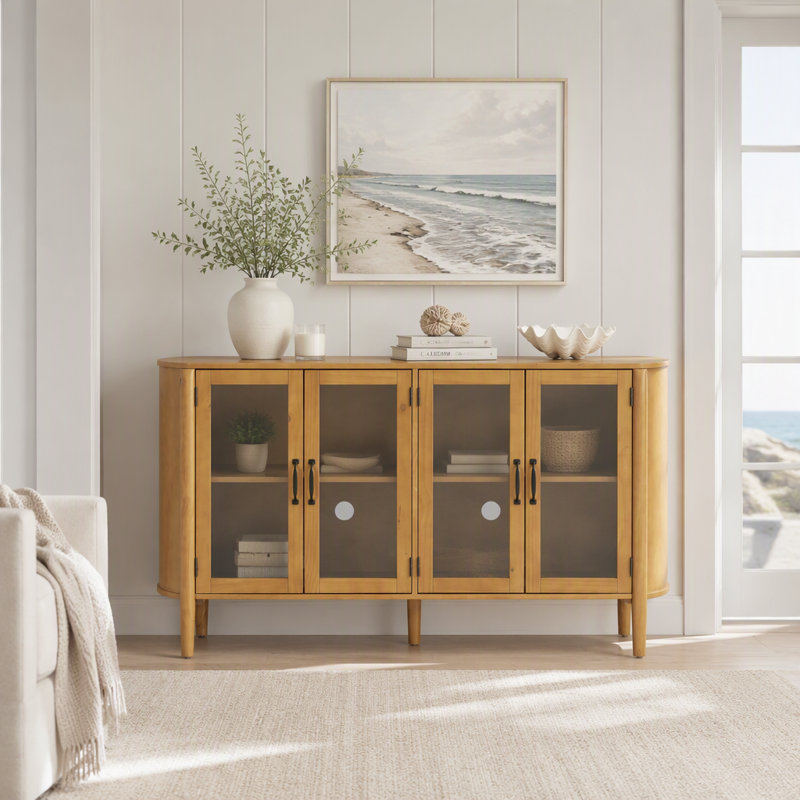 Armoire décorative, armoire de rangement avec 4 portes pour le salon et la salle à manger