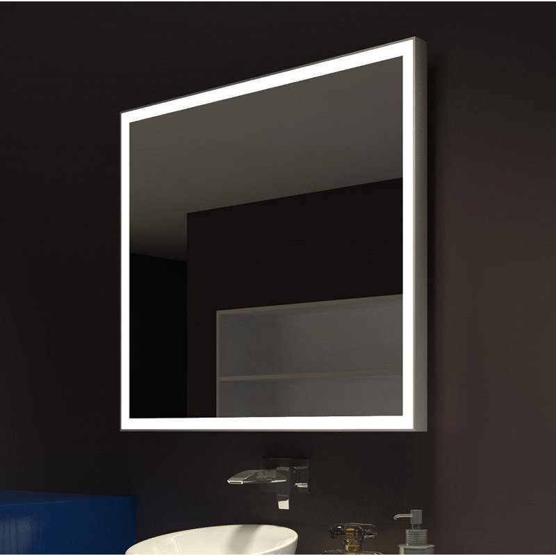 Galaxy Metal Flat Wall Mirror with Drawers, 3000K, 36" H x 40" W
