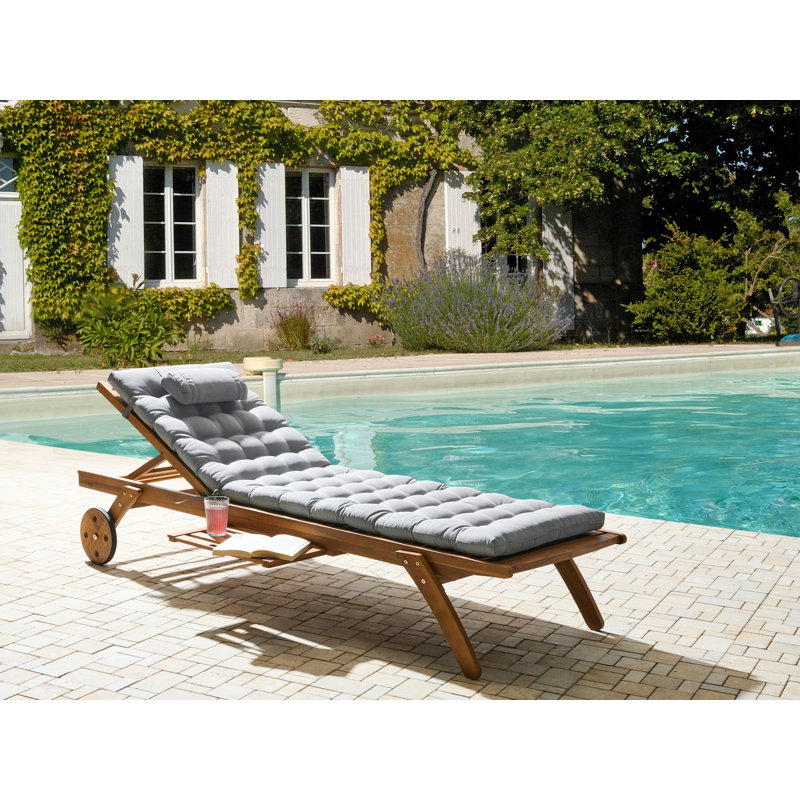 Sun Lounger Pad Cushion CESANA PREMIUM, Light Grey