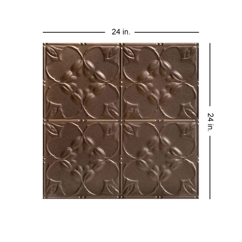 Tuile de plafond cloutée en étain lilas 2 pi x 2 pi, Bronze