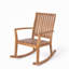 Chaise berçante d'extérieur en bois massif (ensemble de 2)