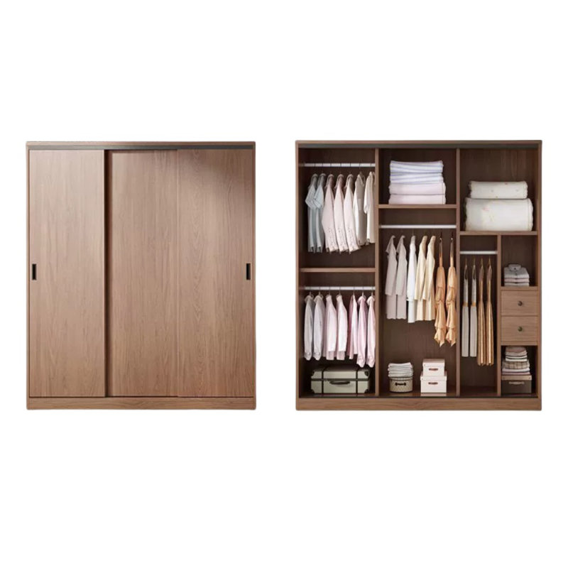 Garde-robe simple noyer classique, H 83 po x l 71 po x P 24 po
