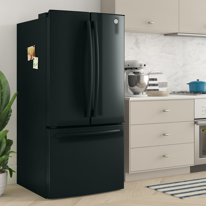 33" Black French Door Refrigerator with Ice Maker and Smart Features