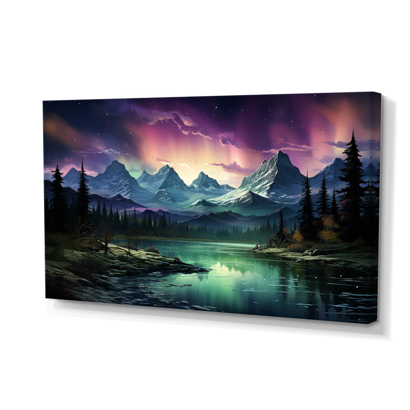 «Northern Lights Celestial Symphony I», art mural sur toile