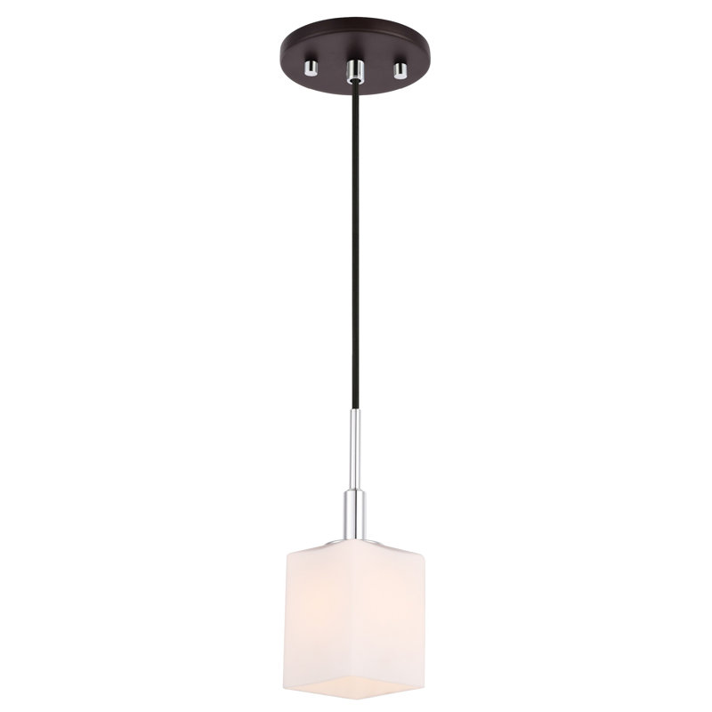 Luminaire suspendu carré 1 lumières Thiede, Laiton, Halogène