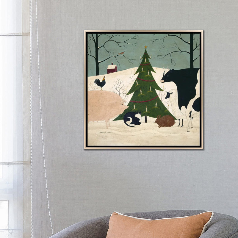 Invité de Noël - reproduction d'art murale - toile encadrée, H 26 po x l 26 po, Impression encadrée sans passe-partout