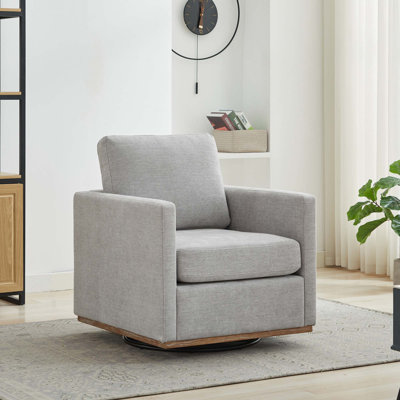 Modern Square Swivel Accent Chair with Removable Cushions