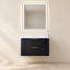 Ensemble meuble-lavabo suspendu noir de 76 cm avec lavabo intégré et miroir de courtoisie à DEL de 76 x 91 cm-553832310-553832309