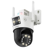 C298 4MP Dual-Lens Plug-in WiFi 360° PTZ Telephoto Outdoor Security Camera, 2-Way Talk