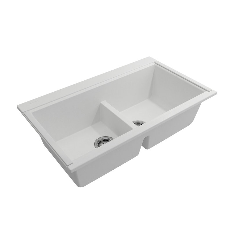 Baveno Lux 33.86 in. L Undermount Double Basin Kitchen Sink