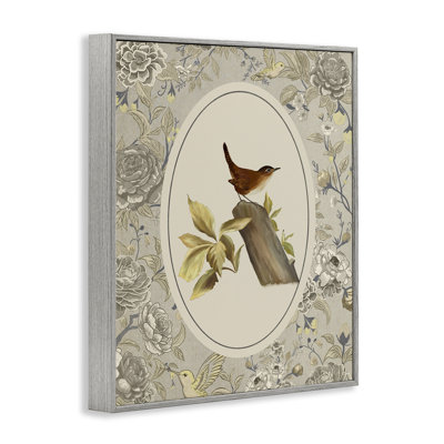 Oiseau perché et toile encadrée, design par Radhika Modi