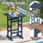 3-Piece Patio HDPE Bar Set Armchairs with Square High-Top Table Footrest Backrest -1824408888