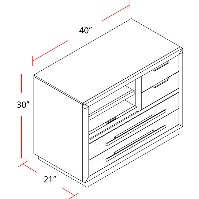 Artresha 40'' Wide 4 -Drawer File Cabinet
