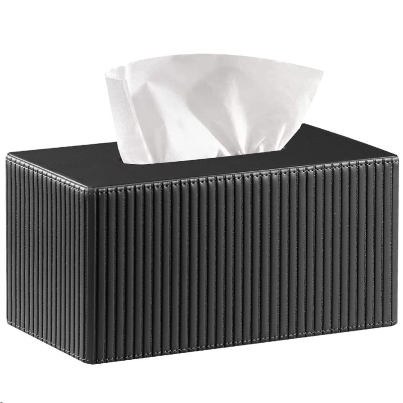 Porte-boîte à mouchoirs rectangulaire en similicuir, distributeur de serviettes, support / organisateur décoratif