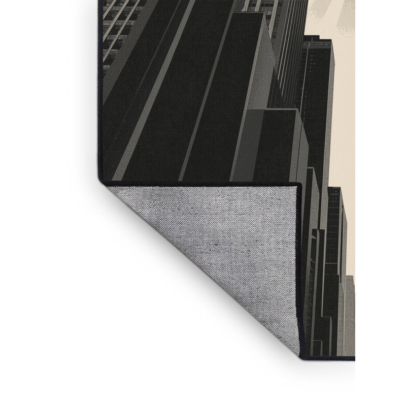 Tapis à motif géométrique lavable à la machine Pegah, 7 x 9