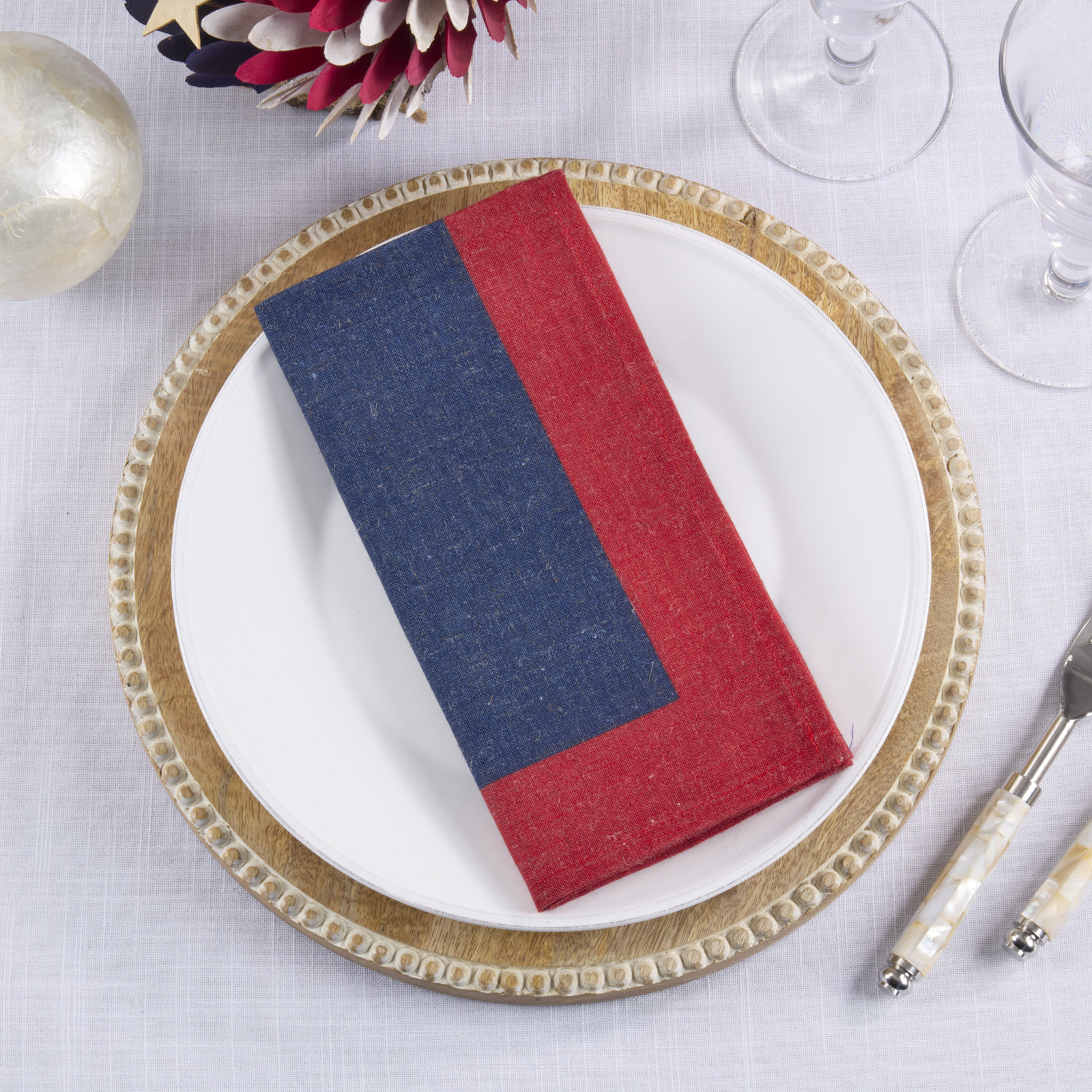 Bythorn Linen Napkin, Navy Blue