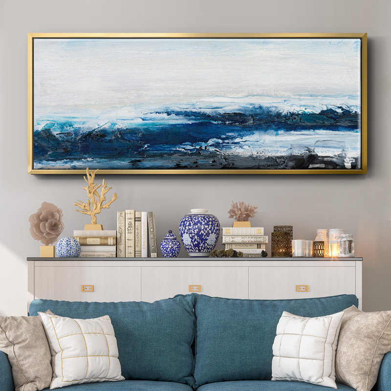 Mysterious Sea I- Framed Canvas, 24" H x 60" W