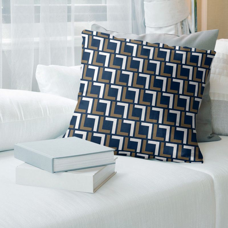 Housse de coussin St Louis, 14 po x 14 po, Faux lin, Noir / gris / blanc