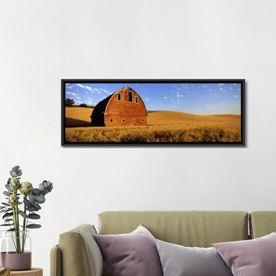Old Barn In A Wheat Field, Palouse, Whitman County, Washington State, USA #4 by Panoramic Images - Unframed Panoramic Photograph on Canvas
