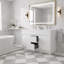 Isabella 60 po L x 20 po P 4 portes et 2 tiroirs Meuble-lavabo autoportant avec évier double et Comptoir en Polymarbre blanc