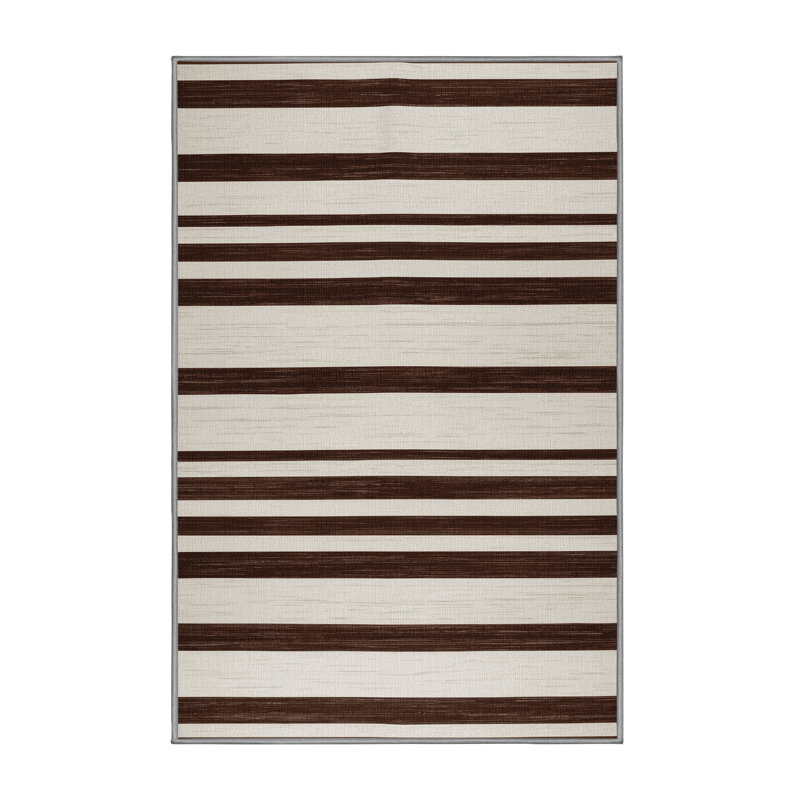 Machine Washable Horizontal Stripes Gray Area Rug, Rectangle 5' x 8'