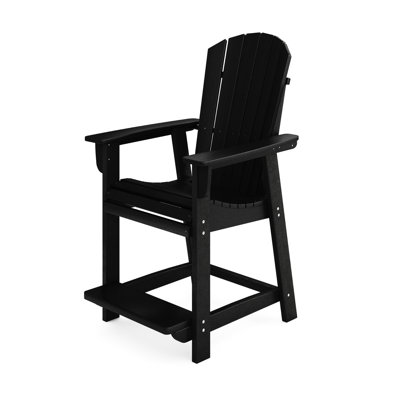 Chaise de comptoir St. Black - assise et dossier confortables en bois Lumber
